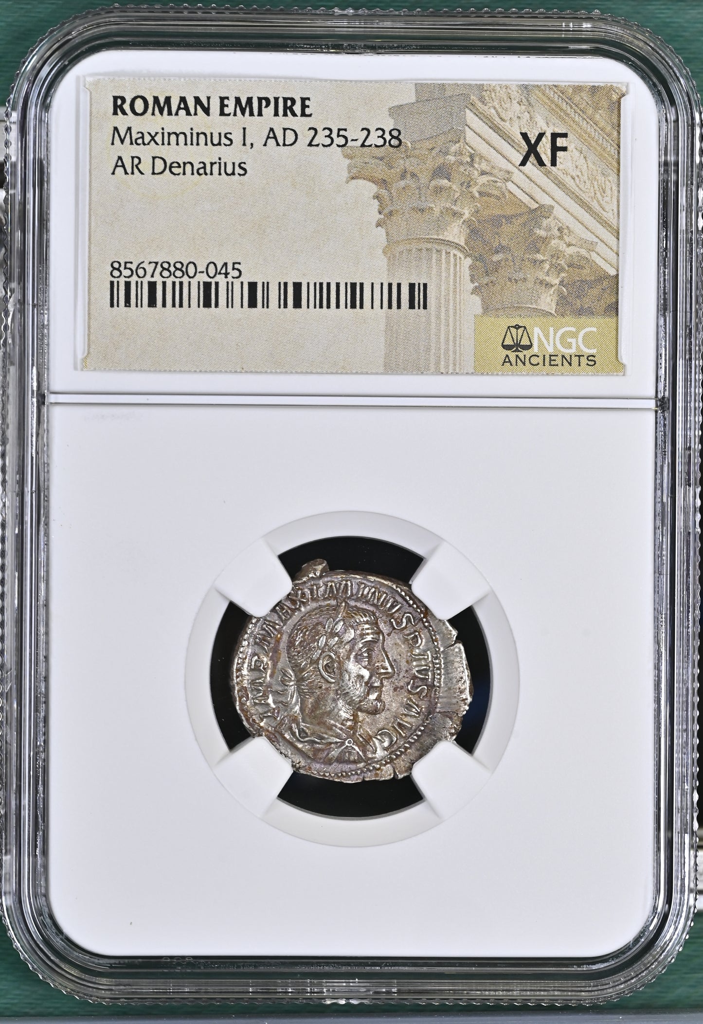 Roman Empire - Maximinus I - Silver Denarius - NGC XF