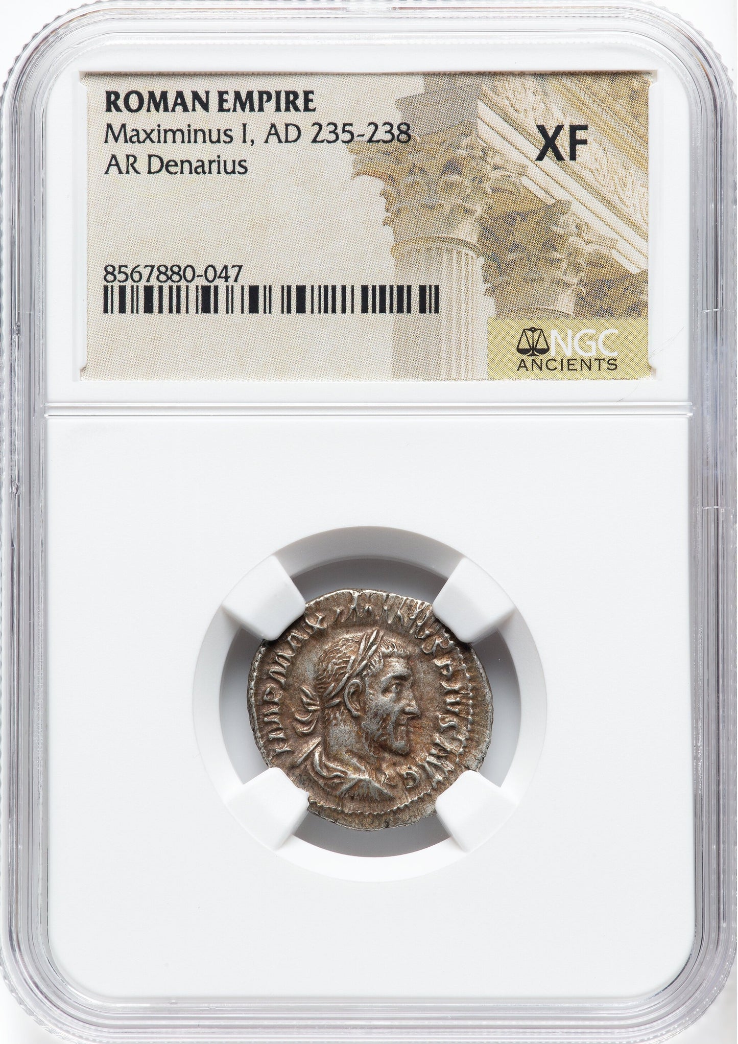 Roman Empire - Maximinus I - Silver Denarius - NGC XF