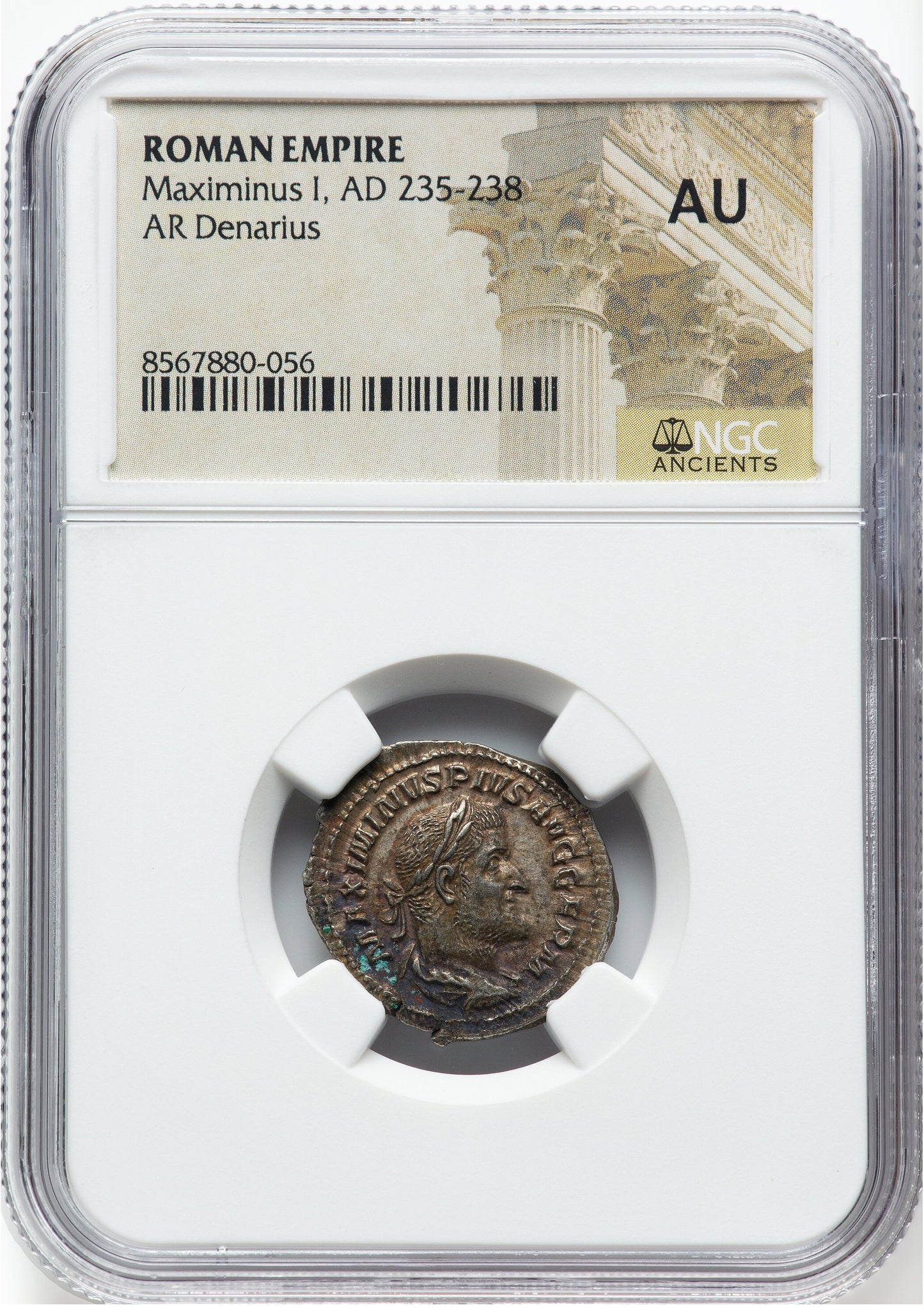 Roman Empire - Maximinus I - Silver Denarius - NGC AU