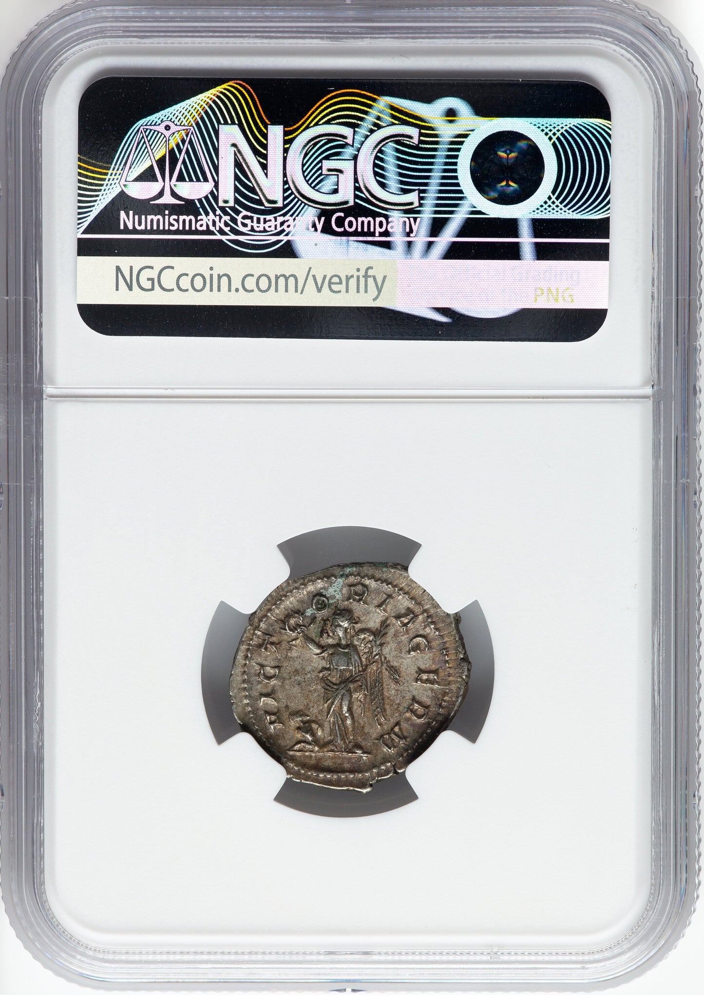 Roman Empire - Maximinus I - Silver Denarius - NGC AU