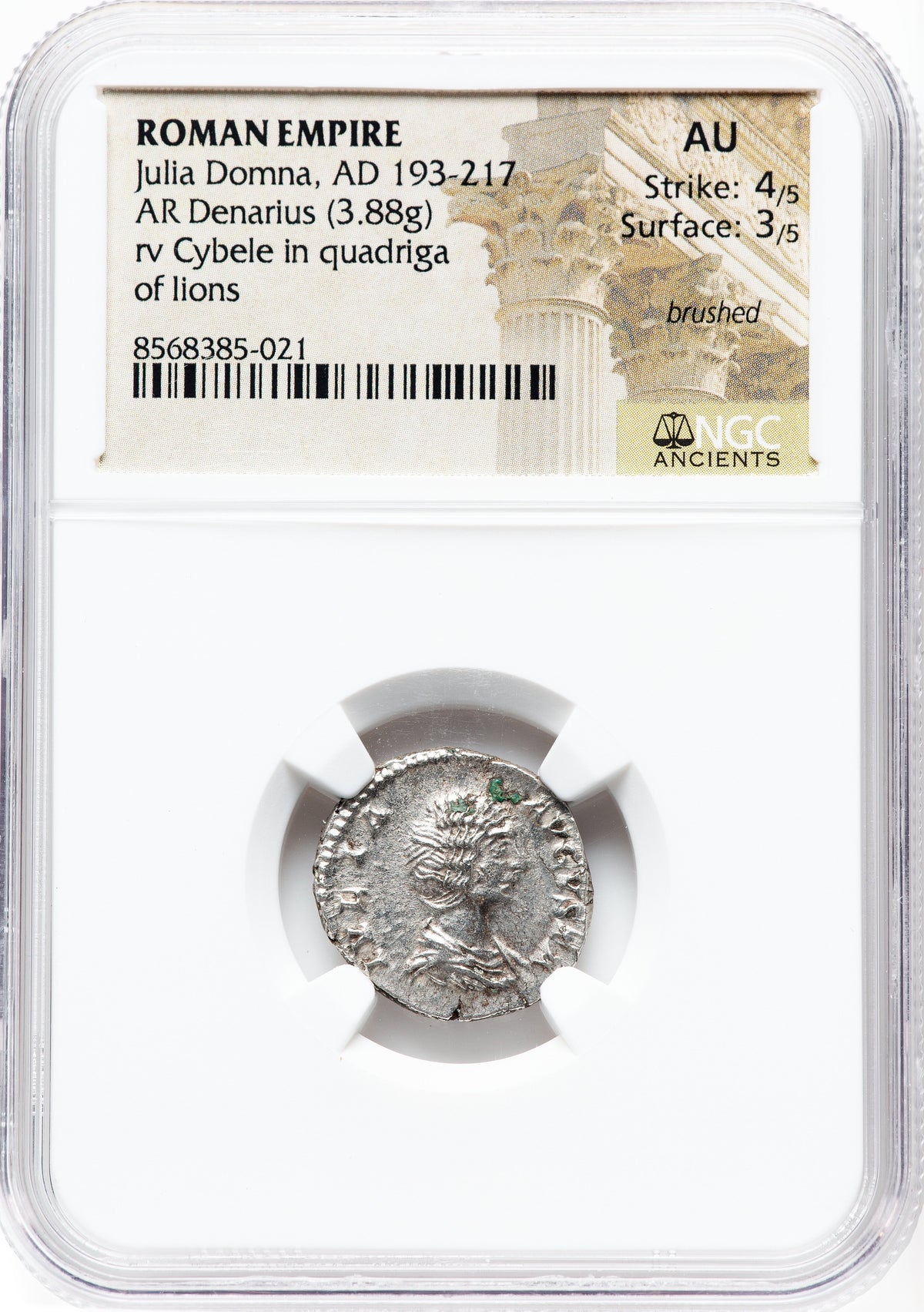 Roman Empire - Julia Domna - Silver Denarius - NGC AU - RIC:562