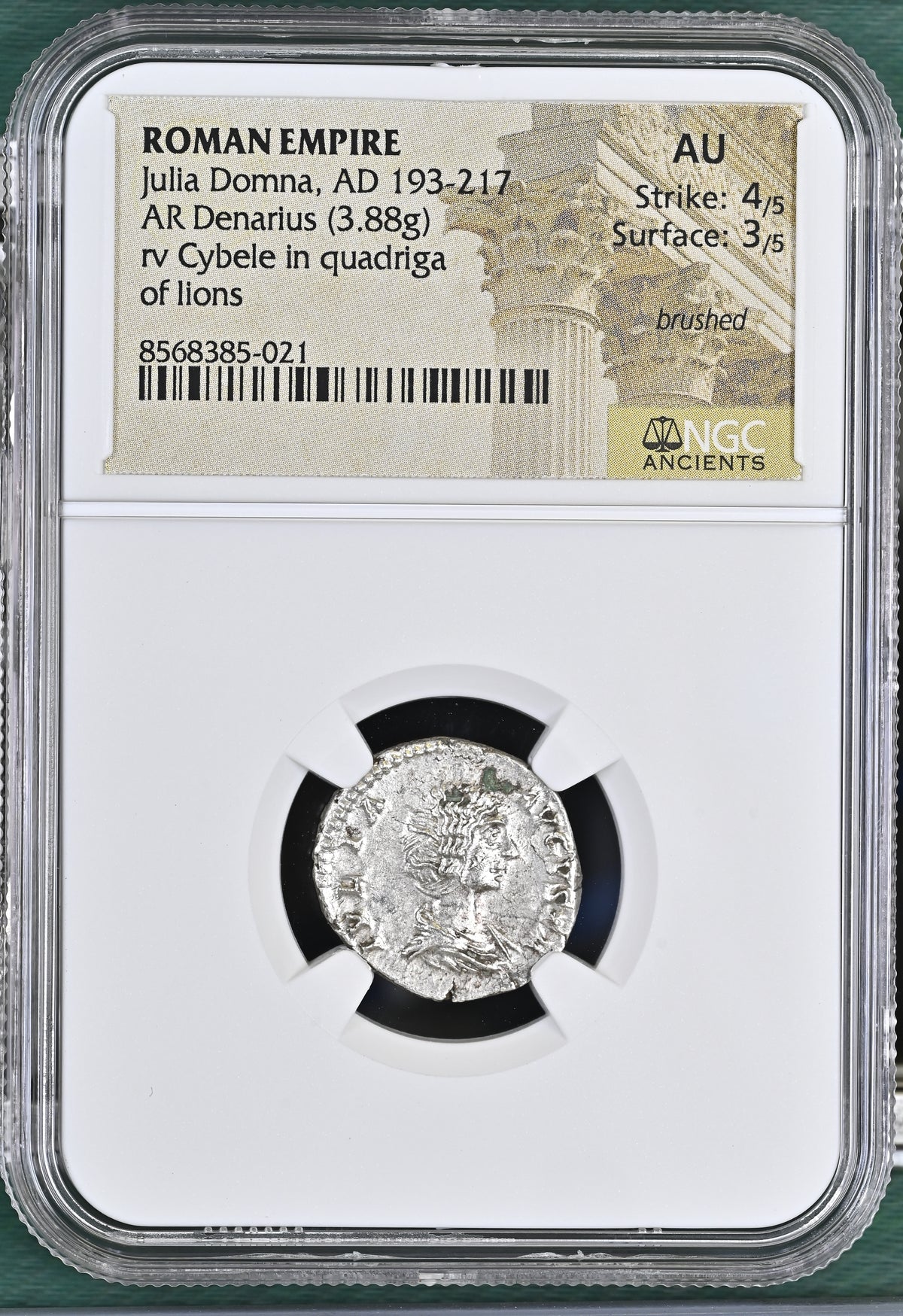 Roman Empire - Julia Domna - Silver Denarius - NGC AU - RIC:562