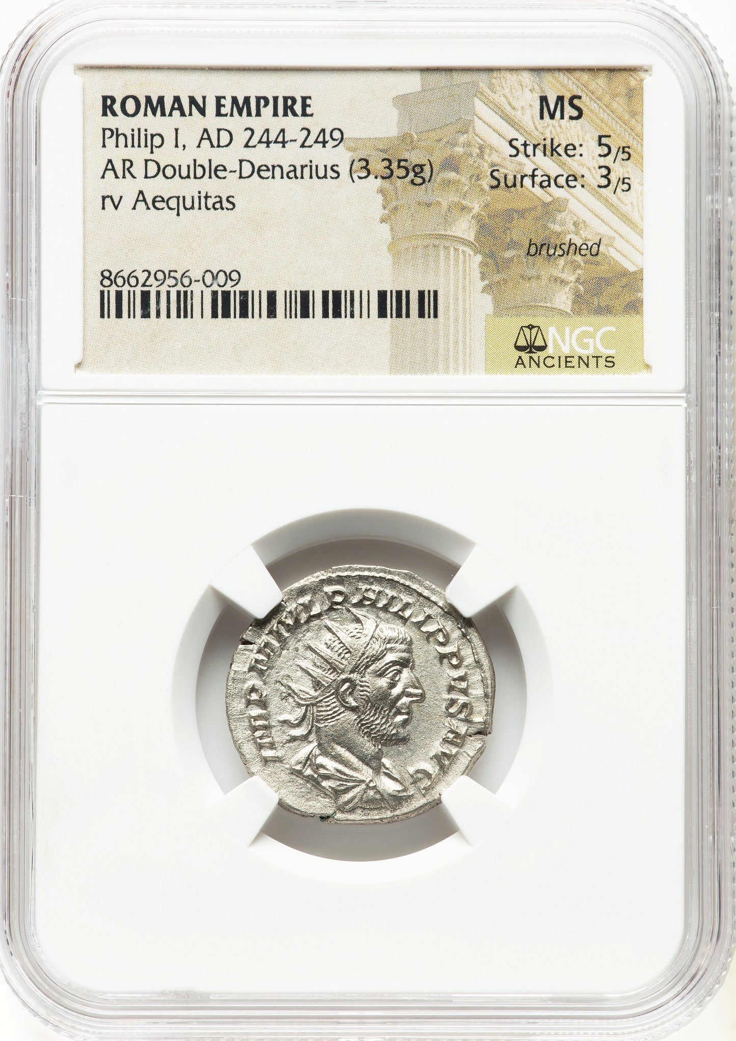 Roman Empire - Philip I - Silver Double-Denarius - NGC MS - RIC:27b