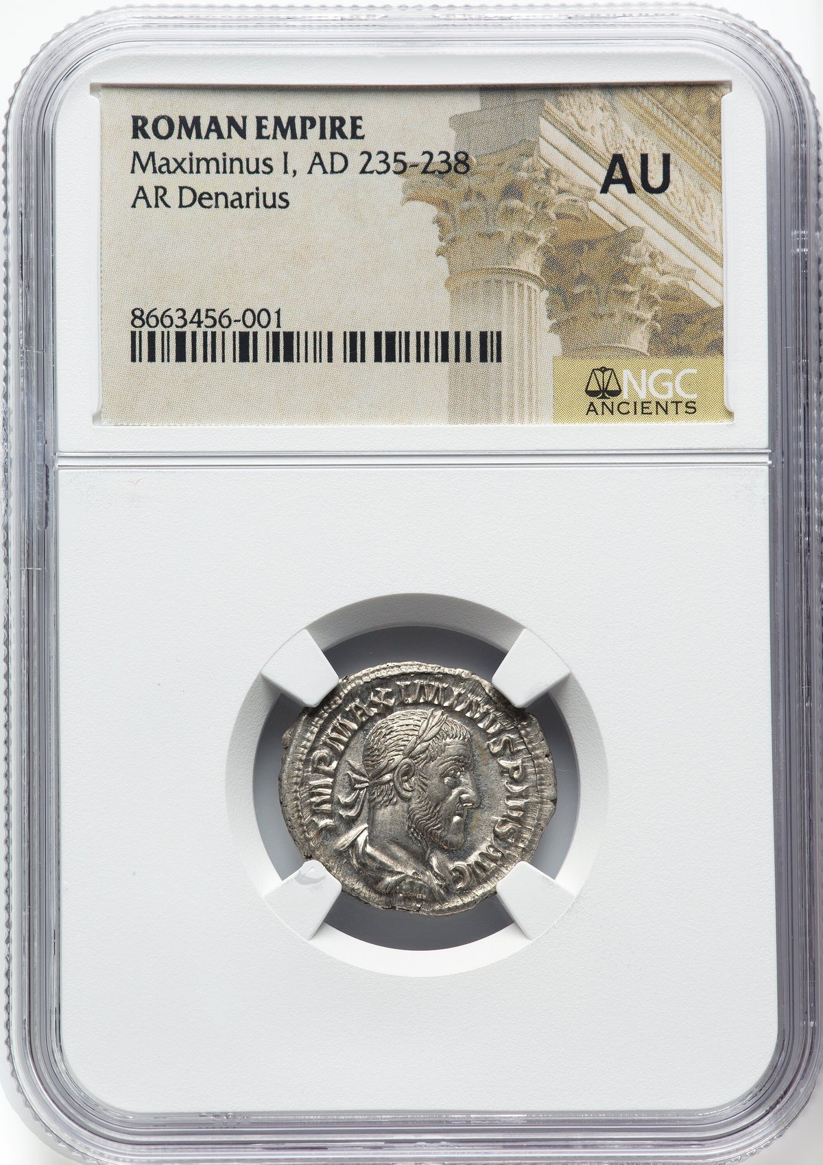 Roman Empire - Maximinus I - Silver Denarius - NGC AU - RIC:13