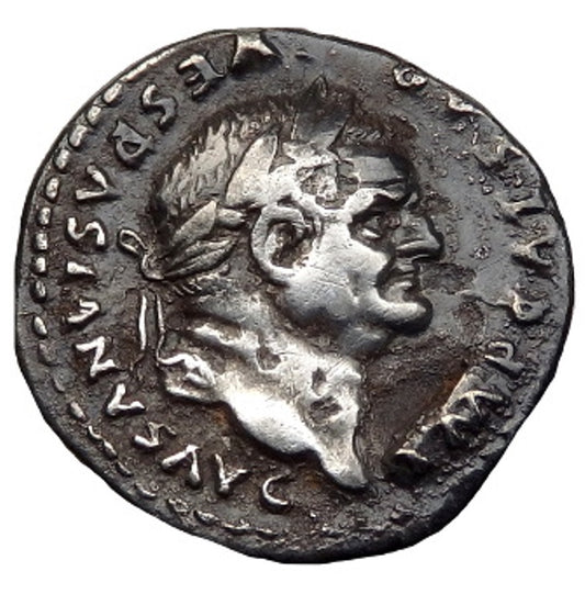 Roman Empire - Vespasian - Silver Denarius - NGC Ch VF - RIC:845