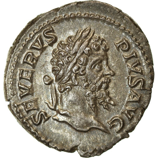 Roman Empire - Septimius Severus - Silver Denarius - NGC Ch AU - RIC:308